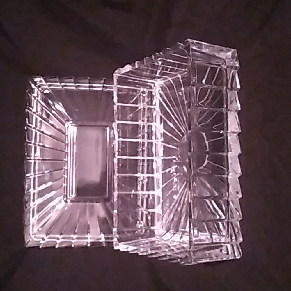 Vintage Art Deco Style Crystal Trinket Dish (B2) - Picture 6 of 8